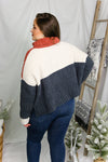 Navy Color Block Turtle Neck Sweater - Shop Kendry Collection Boutique