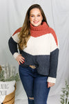 Navy Color Block Turtle Neck Sweater - Shop Kendry Collection Boutique