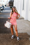 Neon Peach Cutout T-Shirt Mini Dress - Shop Kendry Collection Boutique