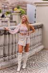 Nicole Off White Above The Knee Boots - Shop Booties At Kendry Boutique