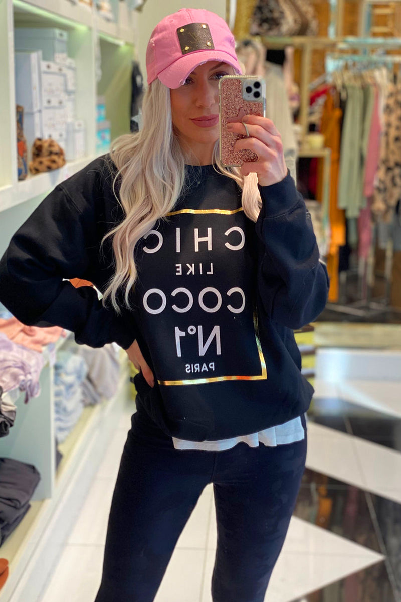No. 1 Like Coco Black Sweatshirt - Kendry Collection Boutique