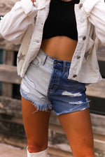 Nora Two Toned Denim Shorts - Shop Kendry Collection Boutique
