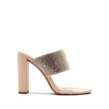 Nude Rhinestone Clear Block Heels - Shop Cute Shoes Now At Kendry Collection Boutique