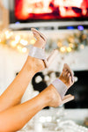 Nude Rhinestone Clear Block Heels - Shop Cute Shoes Now At Kendry Collection Boutique