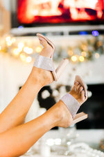 Nude Rhinestone Clear Block Heels - Shop Cute Shoes Now At Kendry Collection Boutique