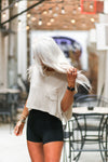 Oatmeal Boxy Style Basic Cropped Tee - Kendry Collection Boutique\