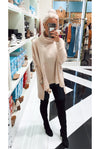 Oatmeal Brushed Knit Cowl Neck Pullover- Kendry Collection Boutique