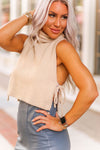 Oatmeal Mock Neck Sleeveless Sweater - Shop Kendry Collection Boutique