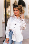 Oatmeal Satin Button Down Top - Shop Kendry Collection Boutique