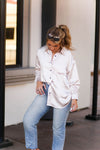 Oatmeal Satin Button Down Top - Shop Kendry Collection Boutique