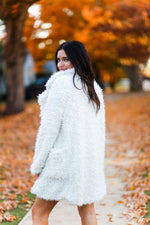 Off White Faux Fur Pea Coat - Kendry Collection Boutique