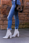Off White Faux Leather Asymmetrical Ruffle Mini Skort- Shop Kendry Collection Boutique 