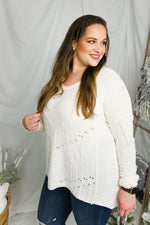 Off White Oversized V-Neck Sweater - Shop Kendry Collection Boutique