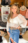 Off White Shimmer Blouse- Shop Kendry Collection Boutique Online