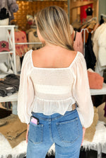 Off White Shimmer Blouse- Shop Kendry Collection Boutique Online