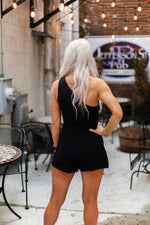 One Shoulder Twist Detail Black Romper - RESTOCK