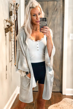 Open Back Grey Knit Cardigan - Shop Kendry Collection Boutique