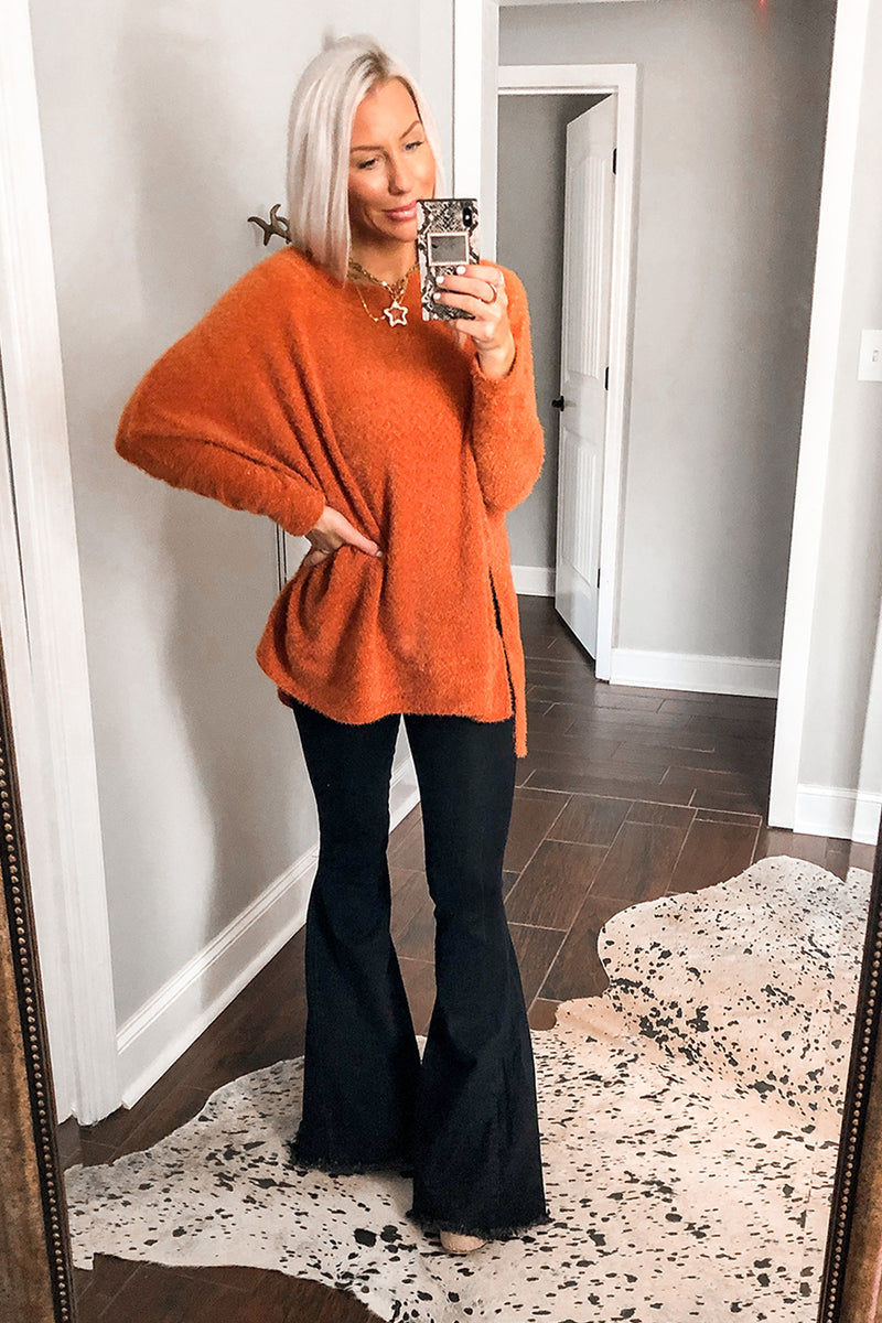 Black Super Flare Stretchy Denim Jeans