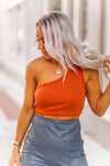 Orange One Shoulder Cropped Tank - Shop Kendry Collection Boutique