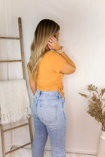 Orange Ruched Cutout Top - Shop Kendry Collection Boutique