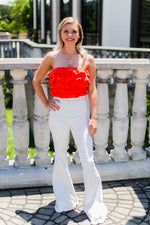 Orange Ruffle Tube Top - Shop Kendry Collection Boutique