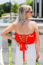Orange Ruffle Tube Top - Shop Kendry Collection Boutique