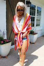 Pocket Full Of Sunshine Orange Multi Striped Duster