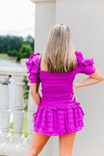 Orchid Purple Ruffle Two Piece Skirt Set - Kendry Collection Boutique