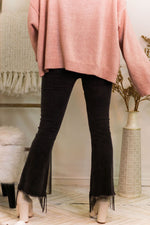 Palmer Black Rhinestone Fringe Flare Jeans - Kendry Collection Boutique