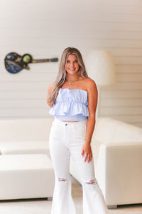 Periwinkle Ruffle Tube Top - Shop Kendry Collection Boutique