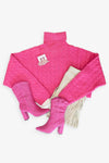 Hot Pink Turtle Neck Sweater