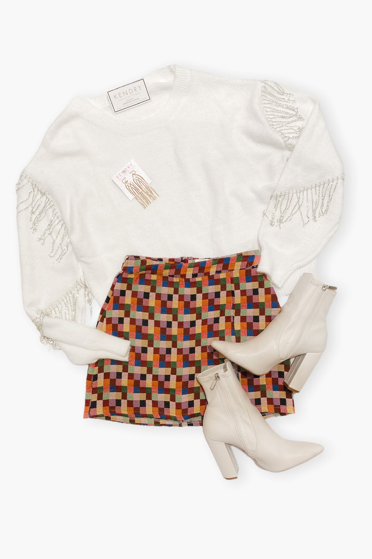 Multi Color Checkered Mini Skirt