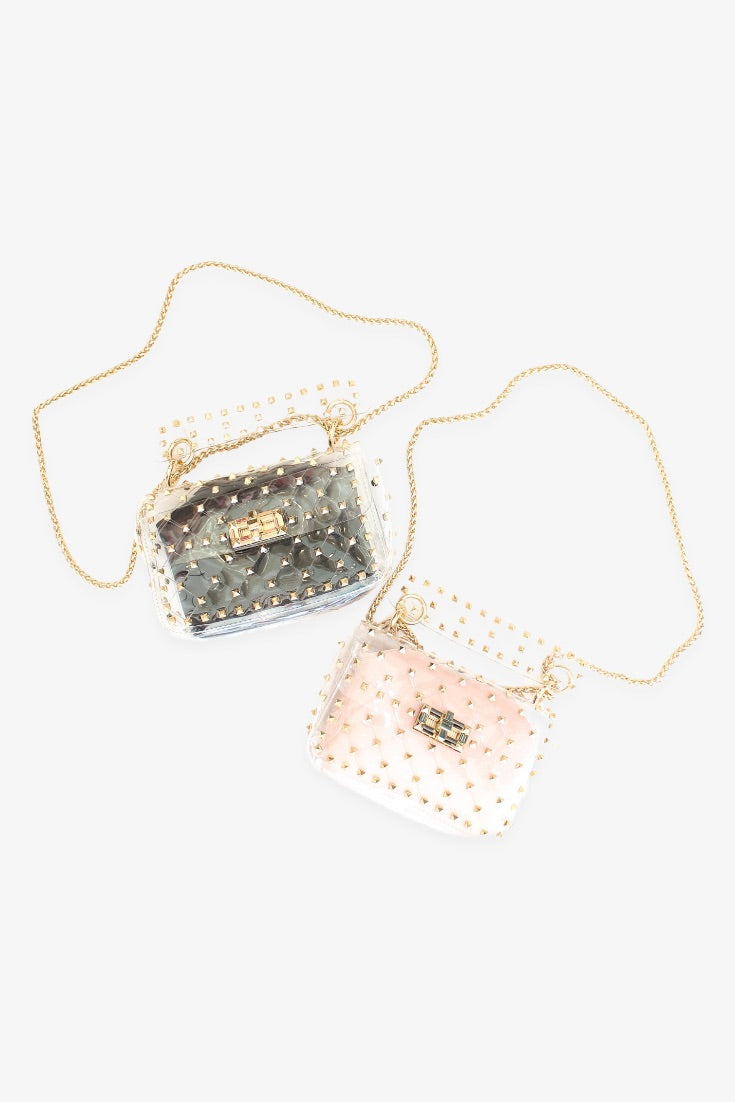 Chloe Studded Clear Crossbody Purse