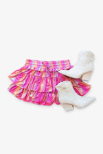 Rainbow Metallic Ruffle Tiered Skort