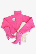 Hot Pink Turtle Neck Sweater