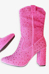 Splash Pink Rhinestone Booties