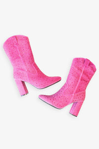 Splash Pink Rhinestone Booties