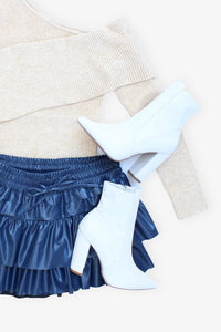 Taupe One Shoulder Sweater Top