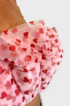 Pink Hearts Tule Ruffle Tube Top