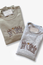 Tan Marshmallow Fireside Embroidered Sweatshirt