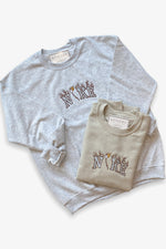 Tan Marshmallow Fireside Embroidered Sweatshirt