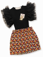 Multi Color Checkered Mini Skirt