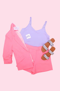Purple Satin Double Strap Cami Top
