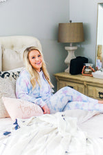 Blue And Pink Tie Dye Cropped Hoodie - Tie Dye Lounge Wear Jogger Set- Kendry Collection Boutique