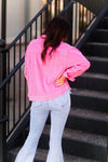 Pink Corduroy Distressed Hem Jacket - Kendry Collection Boutique