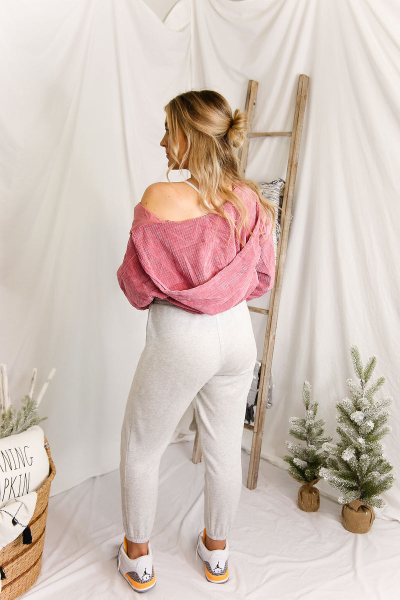 Pink Corduroy Zip Up Jacket - Shop Kendry Collection Boutique