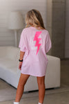 Pink Dior Lightning Bolt Graphic Tee - Shop Kendry Collection Boutique