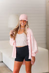 Pink Distressed Denim Shacket - Kendry Collection Boutique