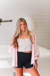 Pink Distressed Denim Shacket - Kendry Collection Boutique