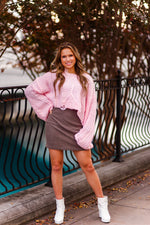 Pink Distressed Wide Neck Sweater - Shop Kendry Collection Boutique